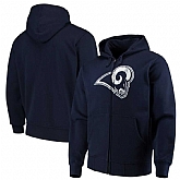 Men's Los Angeles Rams G III Sports by Carl Banks Primary Logo Full Zip Hoodie Navy,baseball caps,new era cap wholesale,wholesale hats
